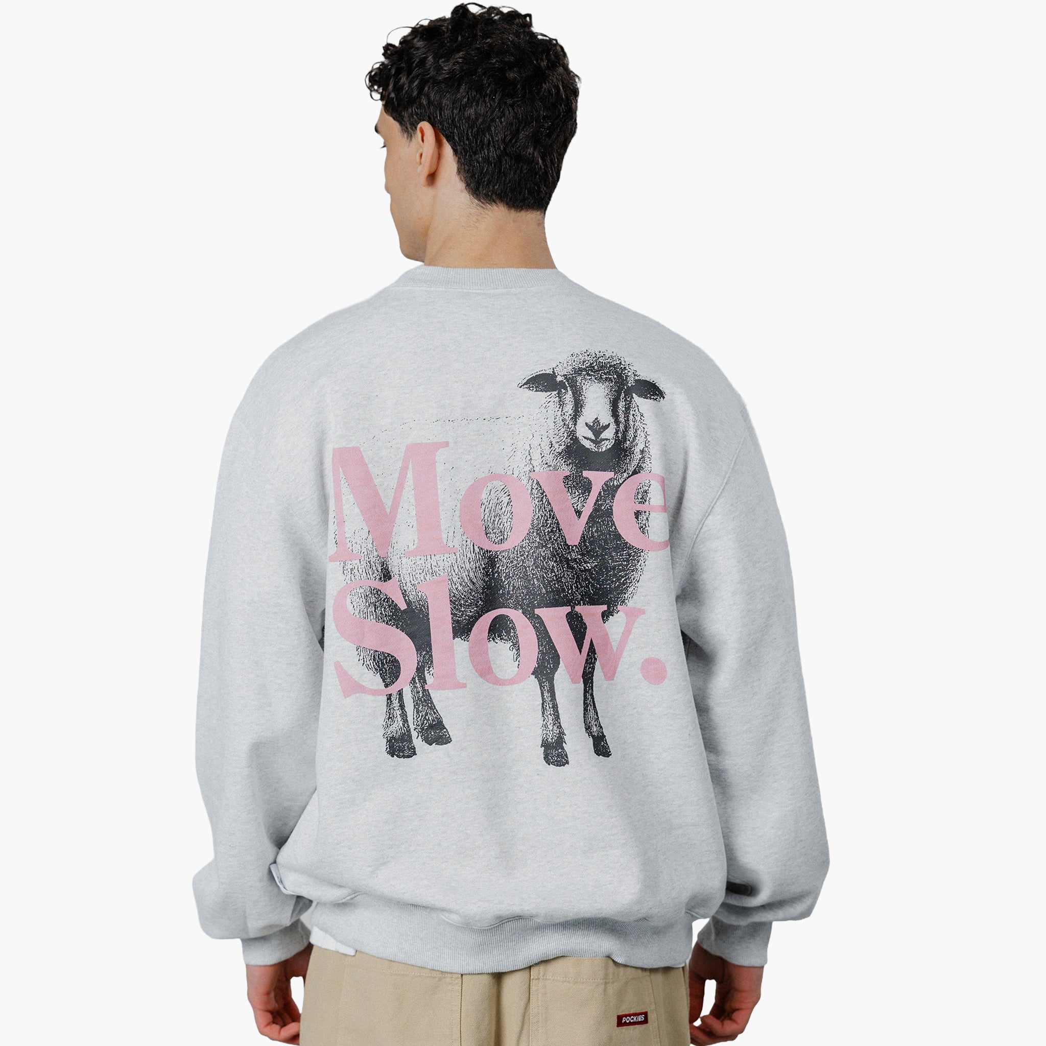 Pockies Move Slow Crew - Grey Melange Grey
