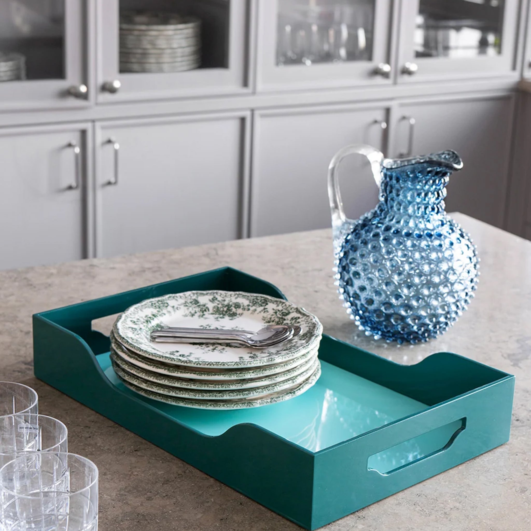 Printworks Lacquered Tray Medium - Turquoise / Green