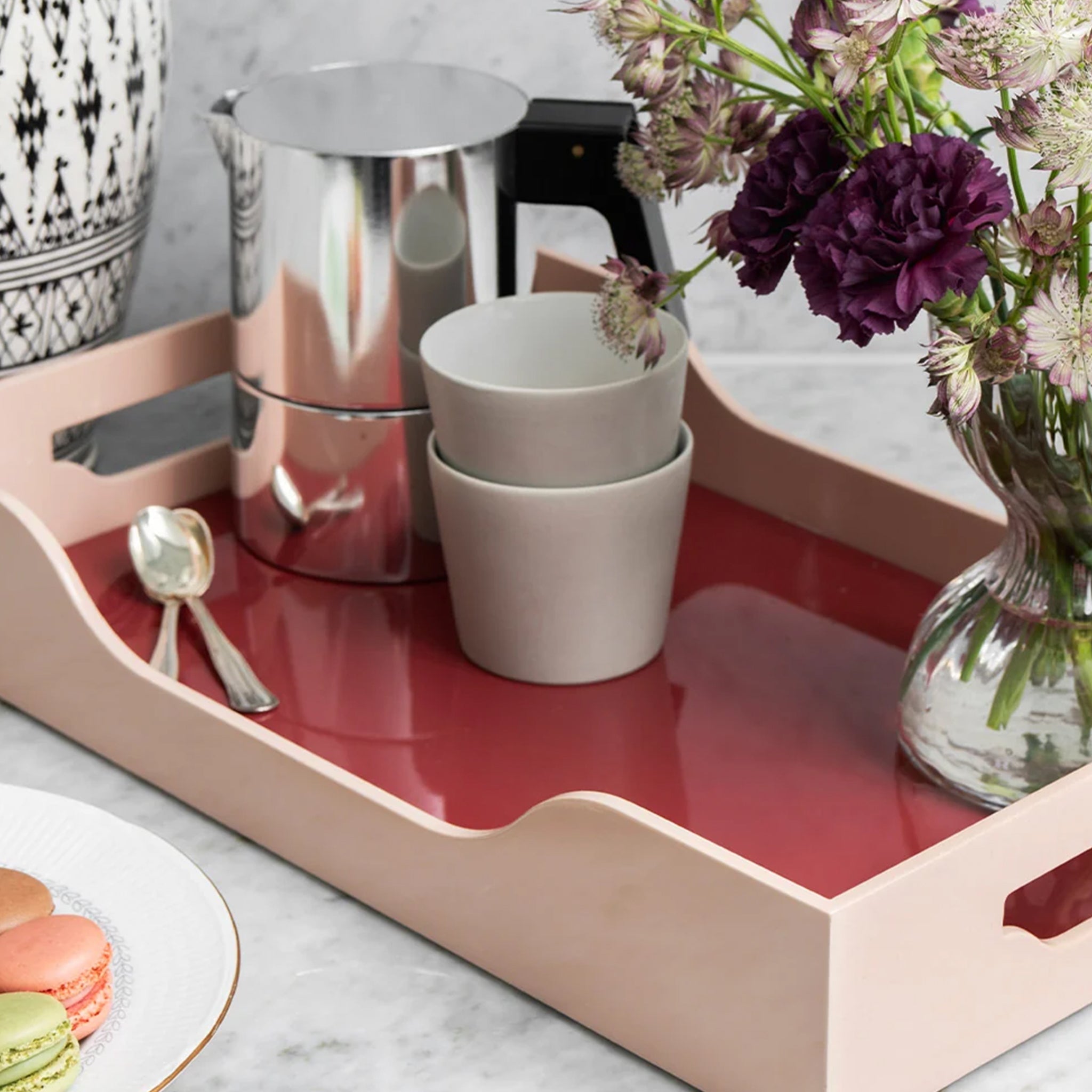Printworks Lacquered Tray Medium - Maroon Pink