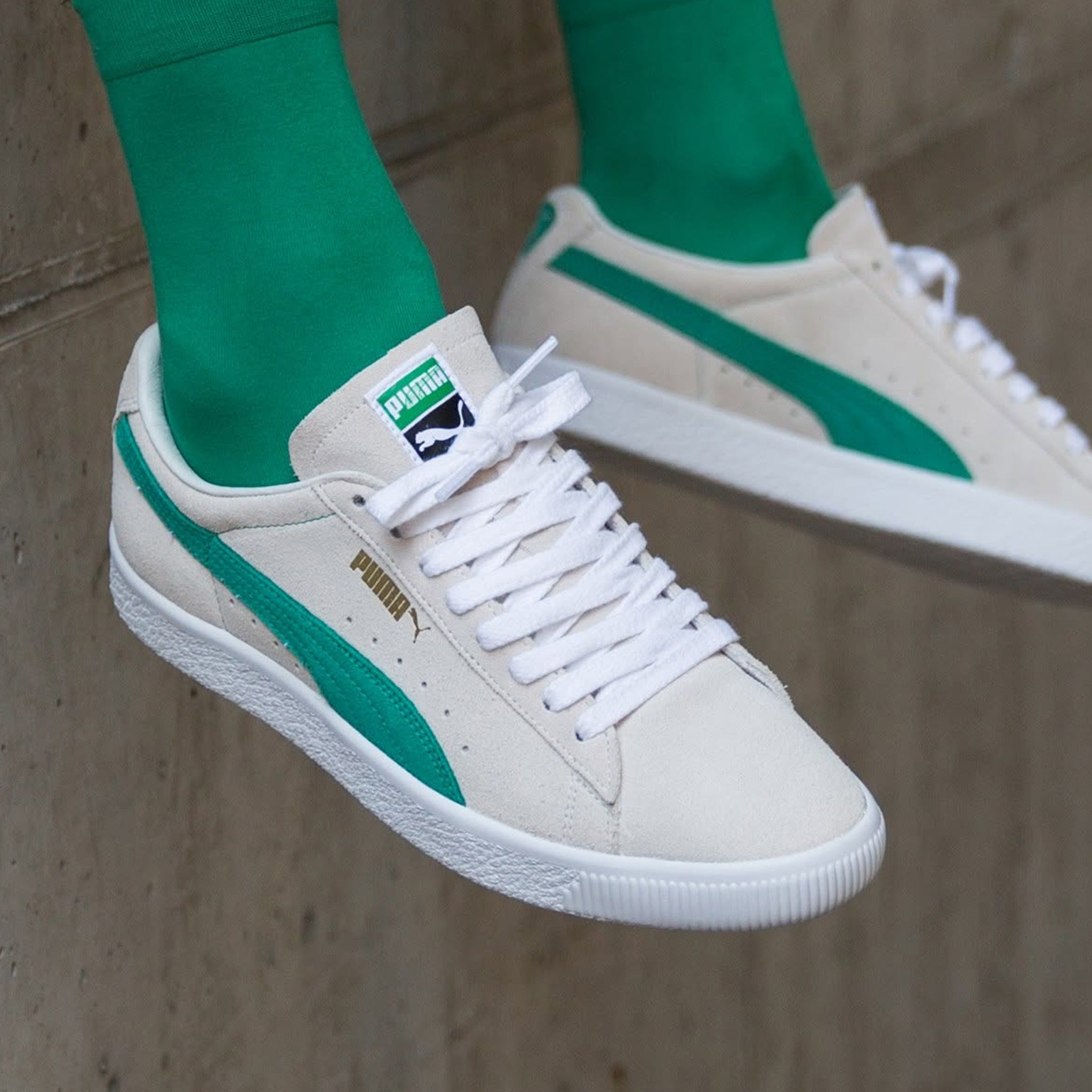 Puma Suéde 90681 - Whisper White Green Flash