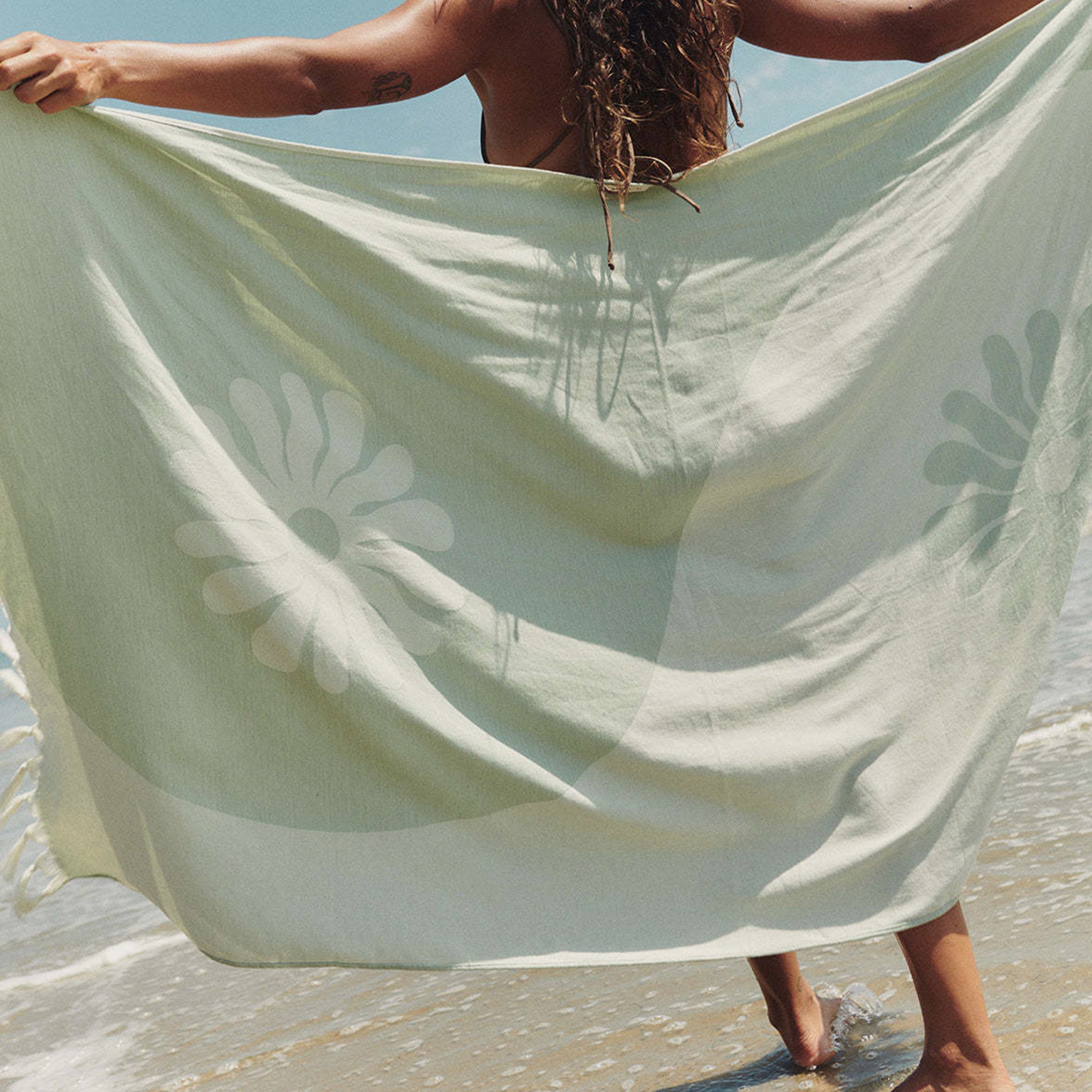 Slowtide Botanical Balance Turkish Towel - Green