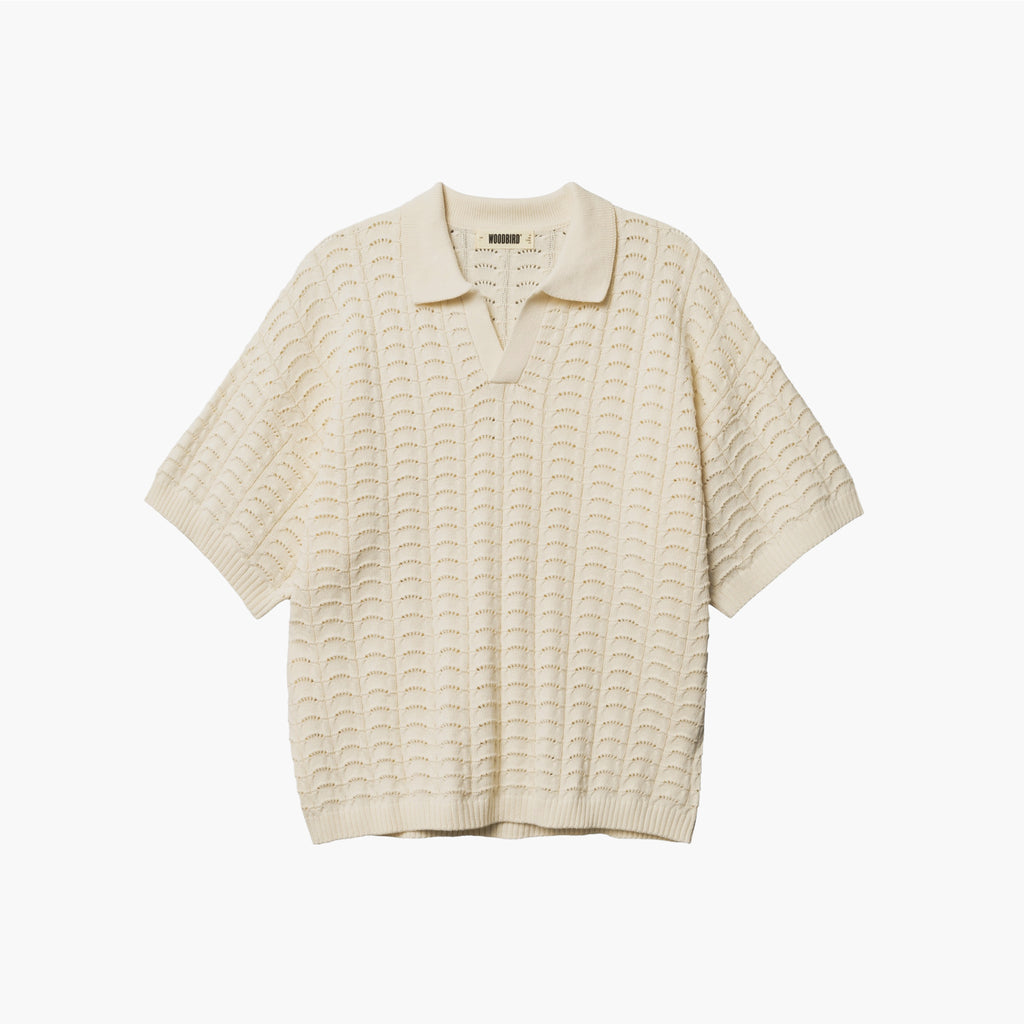 Woodbird Shimo Wave Polo - Off White