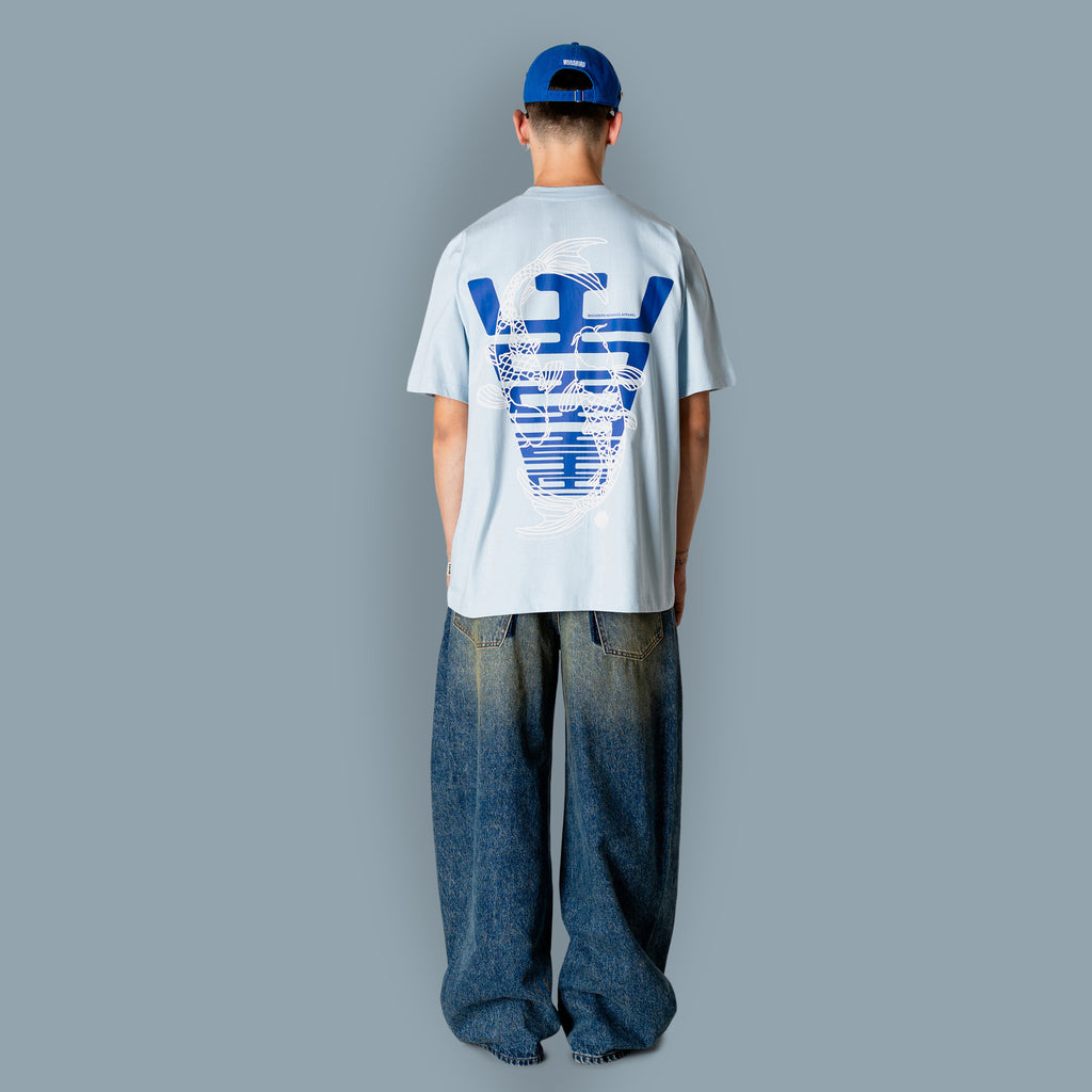 Woodbird WBBaine Carp Tee Dusty Blue