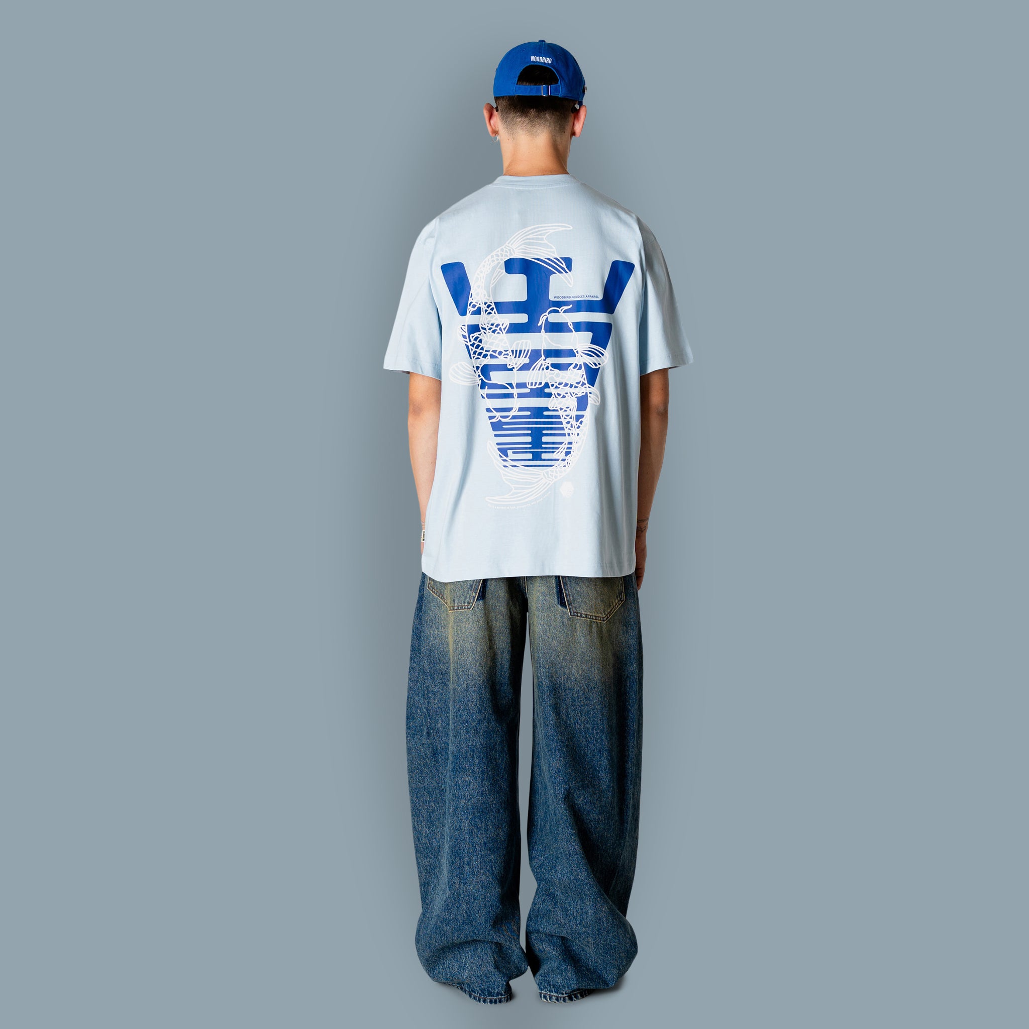 Woodbird WBBaine Carp Tee Dusty Blue