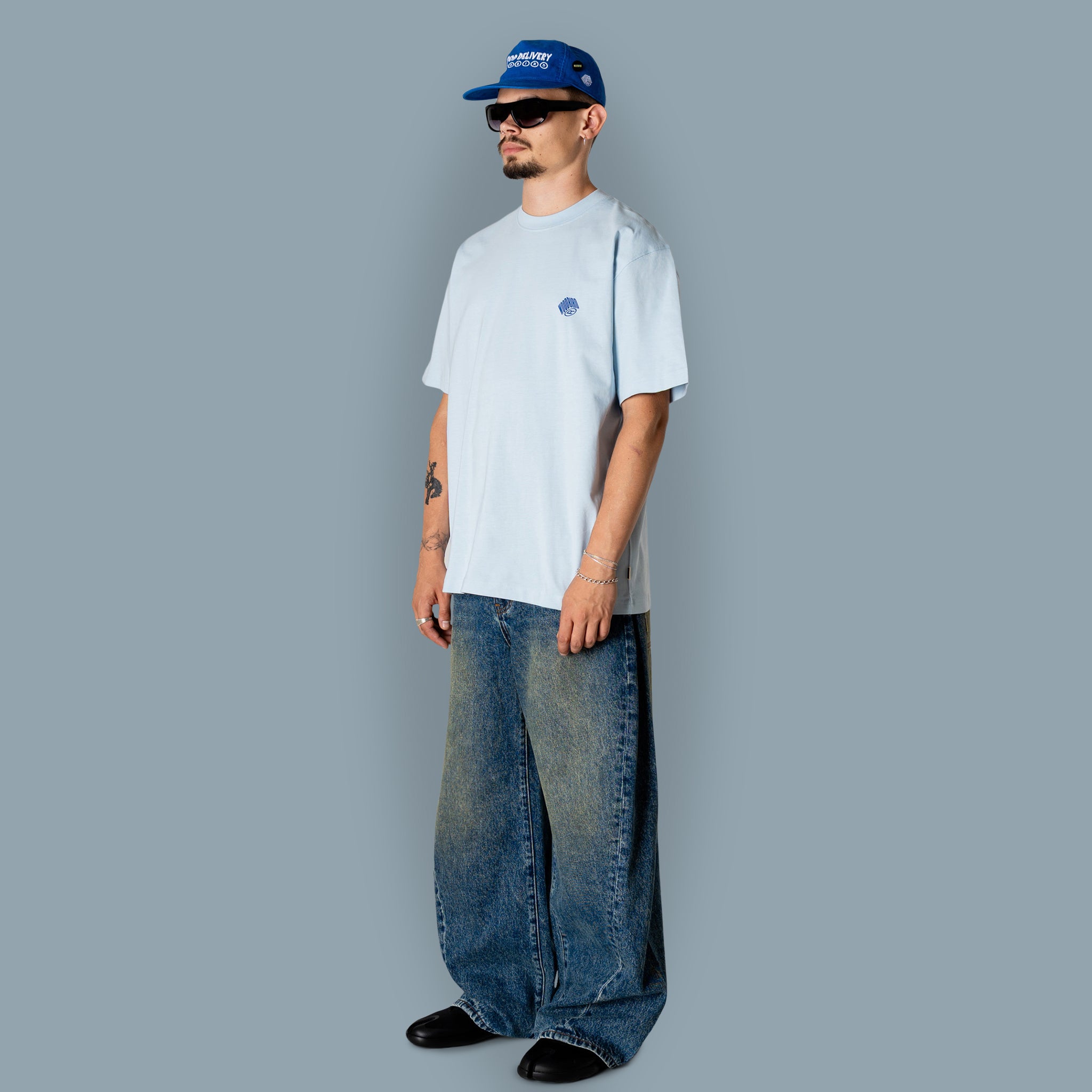 Woodbird WBBaine Carp Tee Dusty Blue