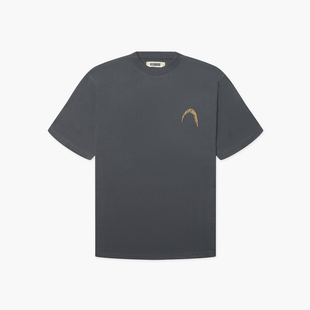 Woodbird WBBaine Warp T-Shirt - Slate Blue