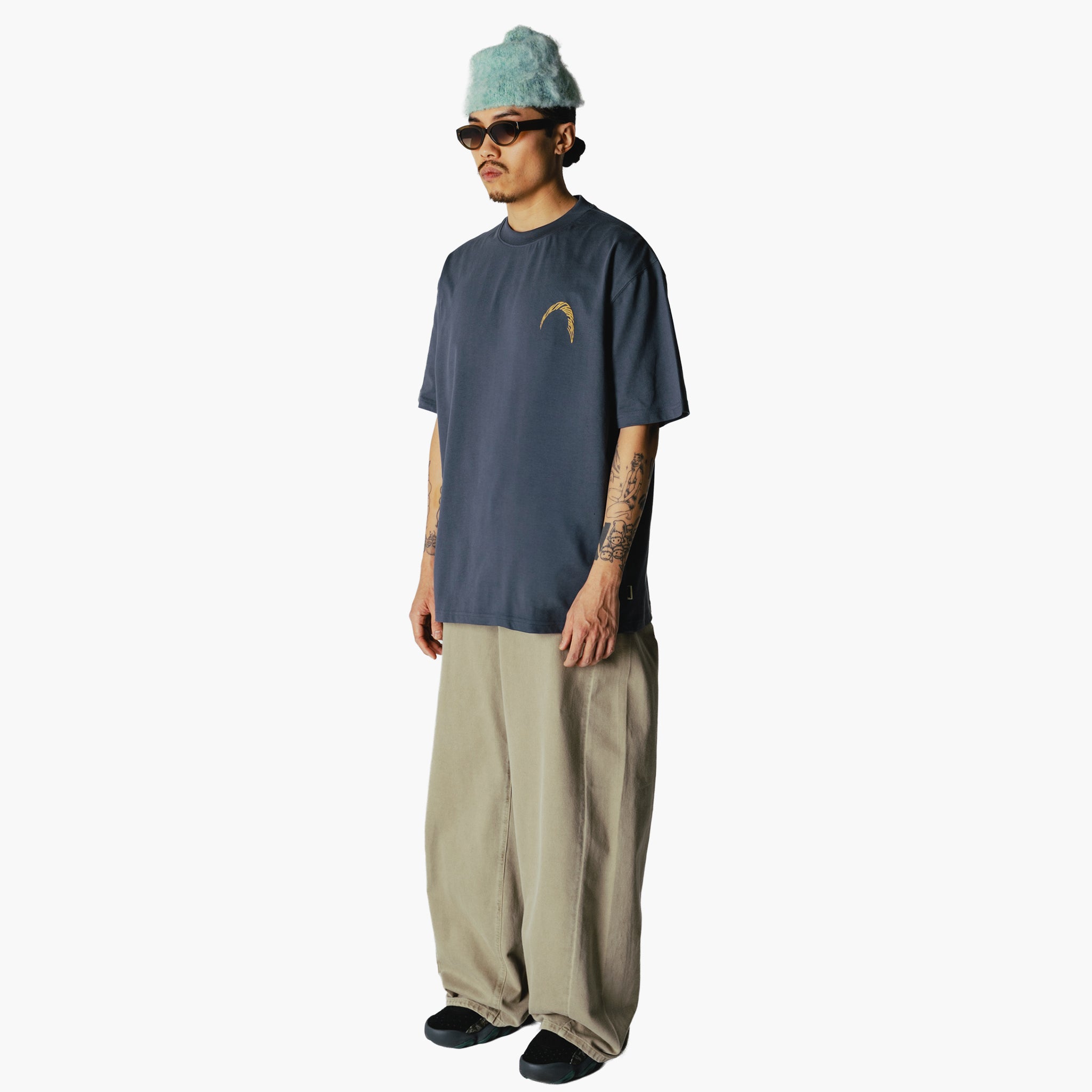 Woodbird WBBaine Warp T-Shirt - Slate Blue