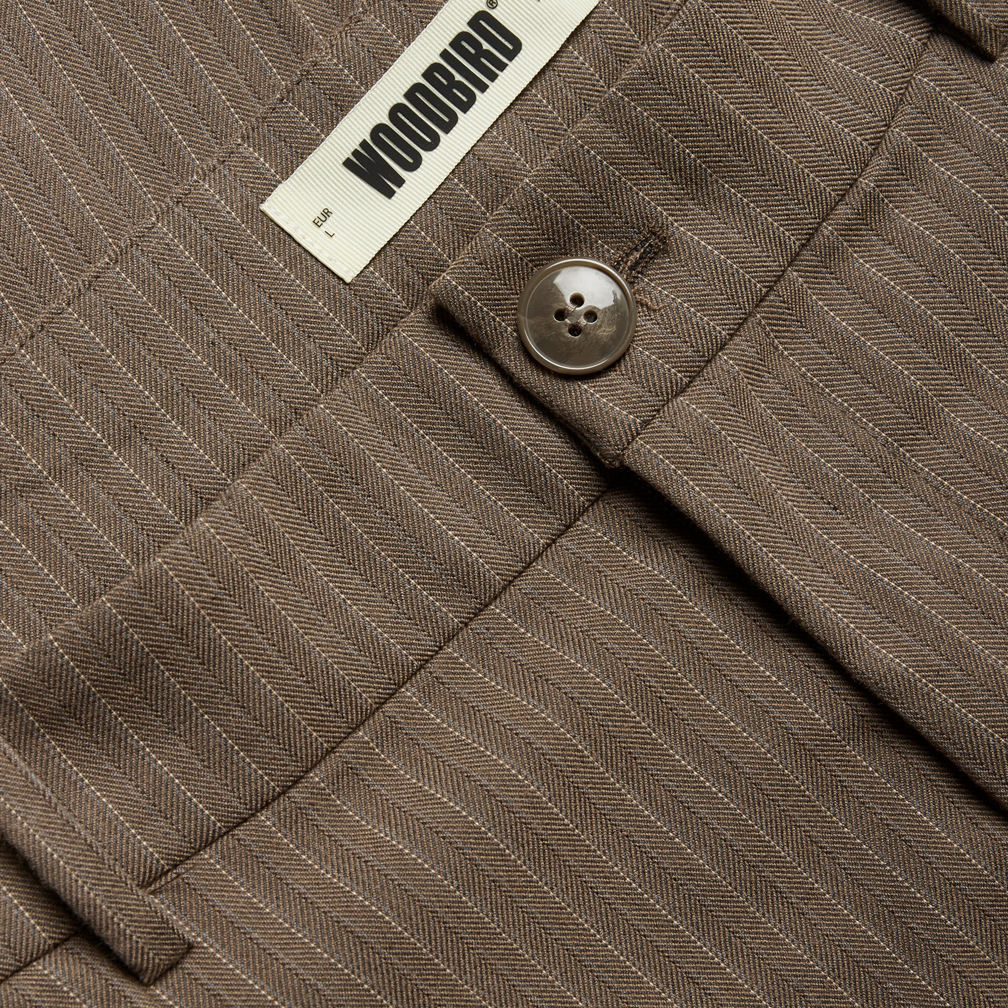 Woodbird WBBin HB Stripe Pants - Dark Olive