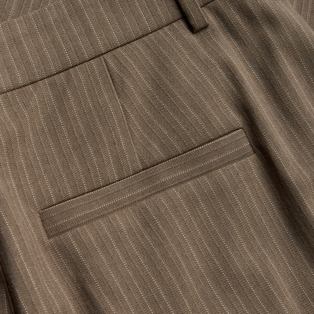 Woodbird WBBin HB Stripe Pants - Dark Olive