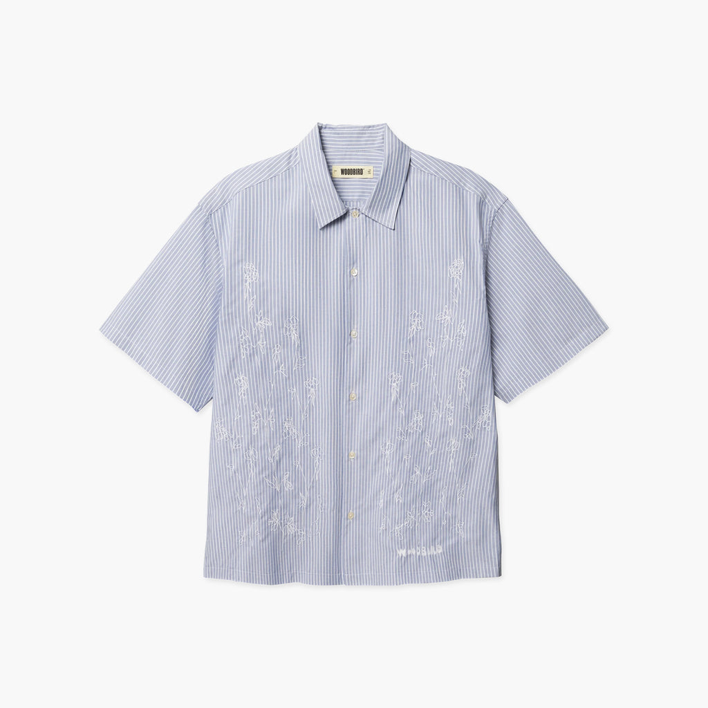 Woodbird WBFang Ox Flower Shirt - Light Blue