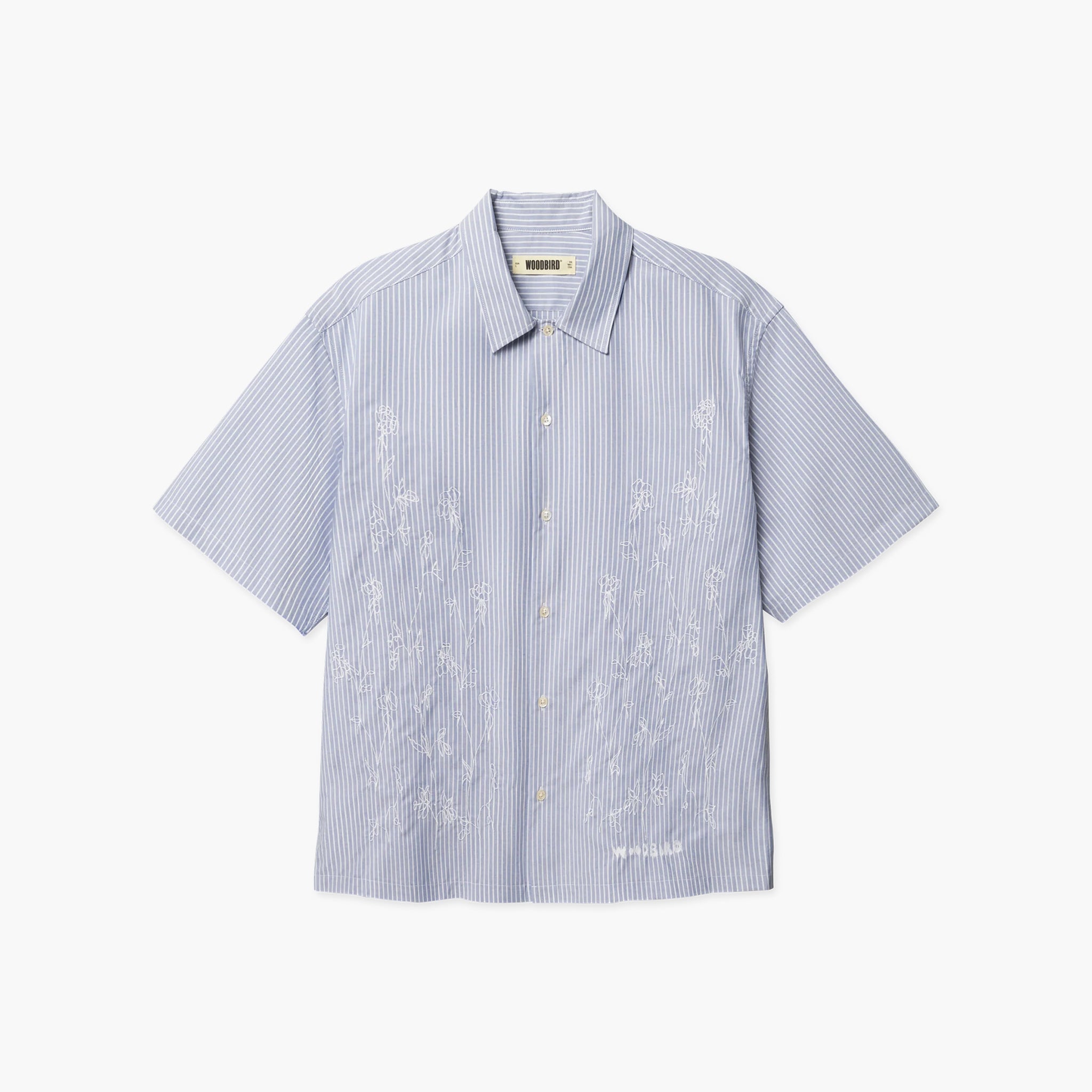 Woodbird WBFang Ox Flower Shirt - Light Blue