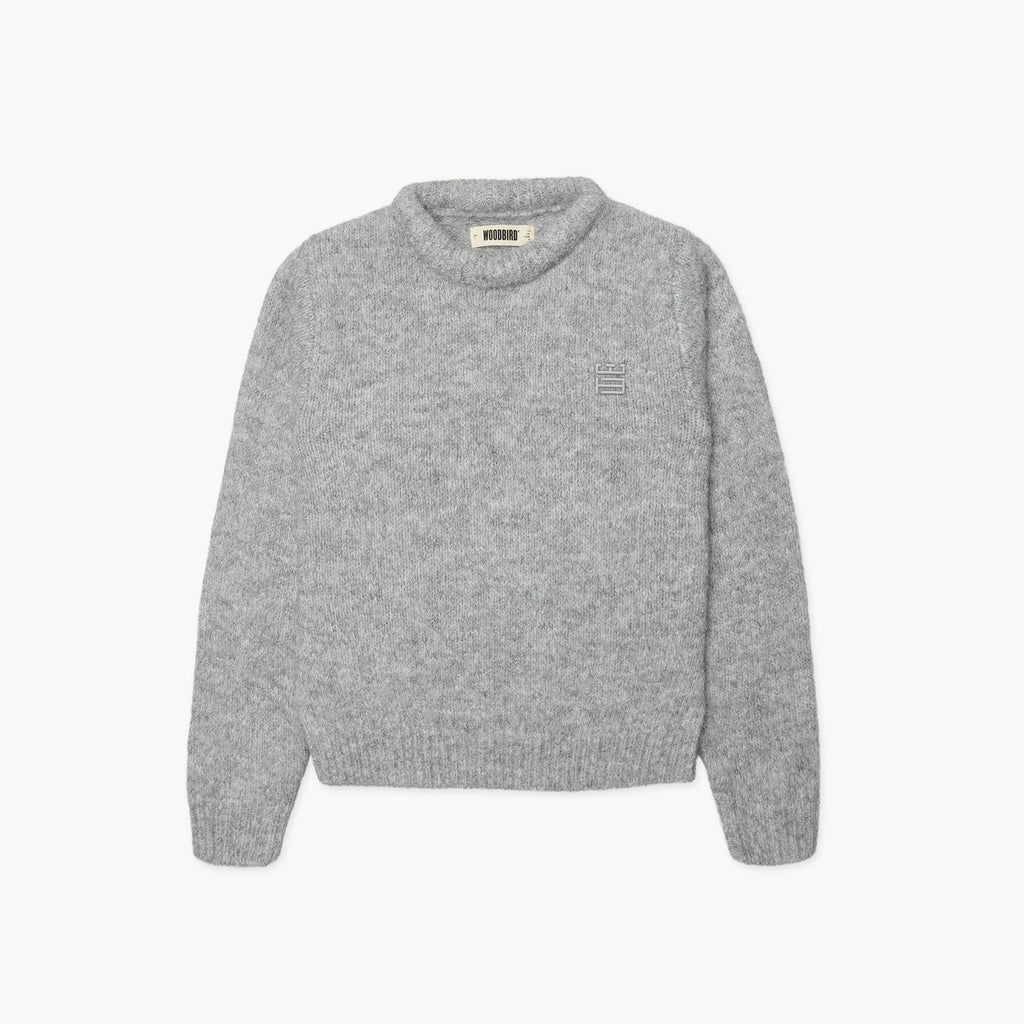 Woodbird WBHua Fluffy Crew - Grey Melange
