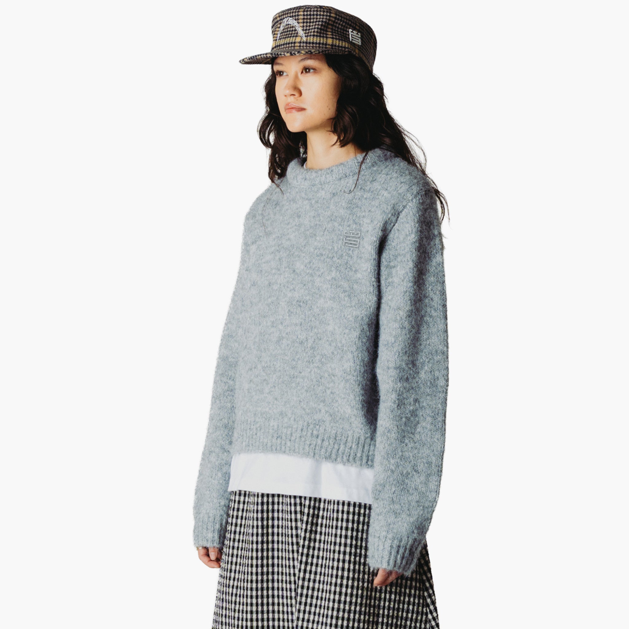Woodbird WBHua Fluffy Crew - Grey Melange