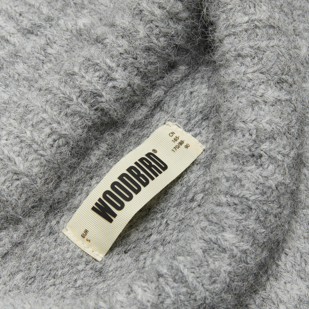 Woodbird WBHua Fluffy Crew - Grey Melange