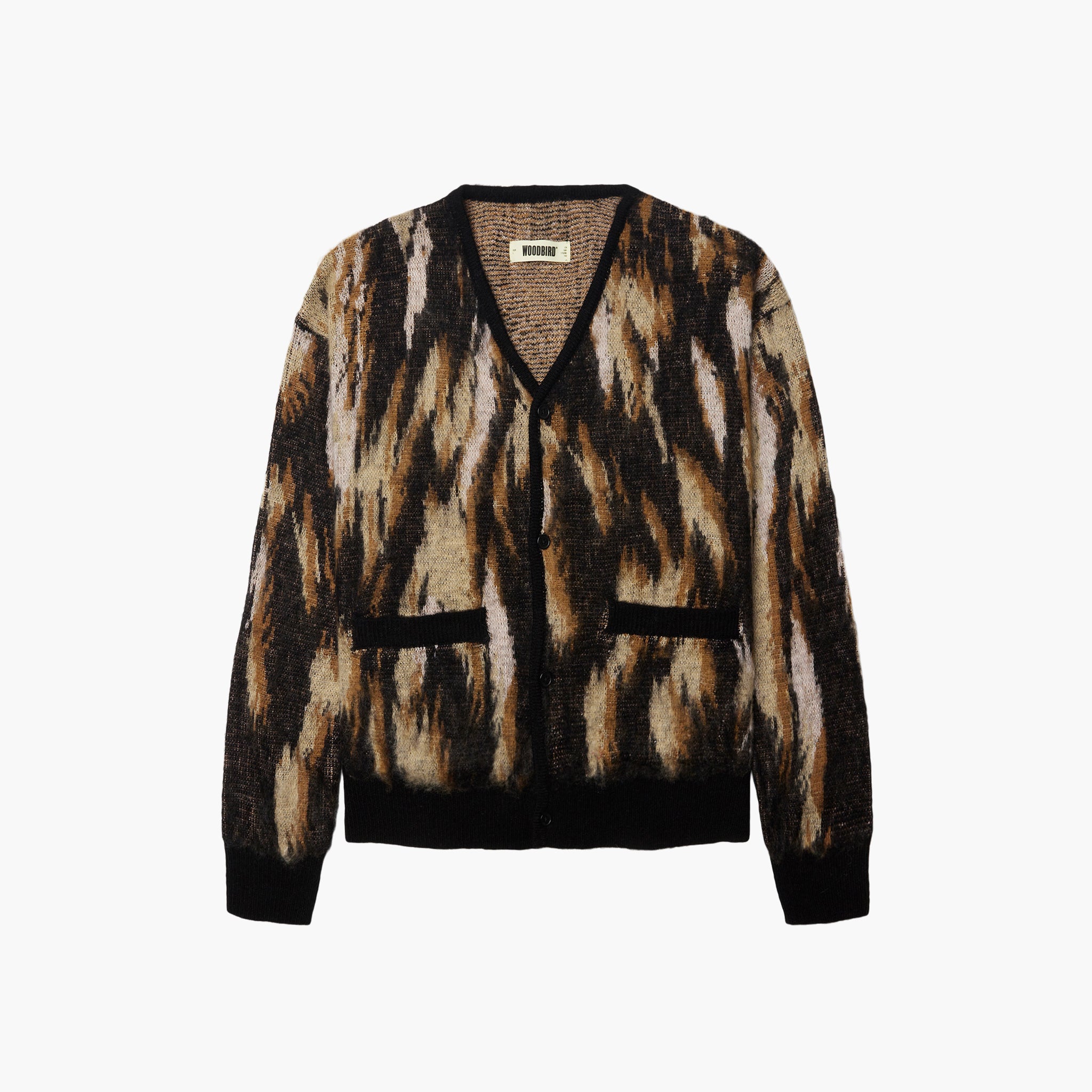 Woodbird WBOni Multi Cardigan - Sand Black