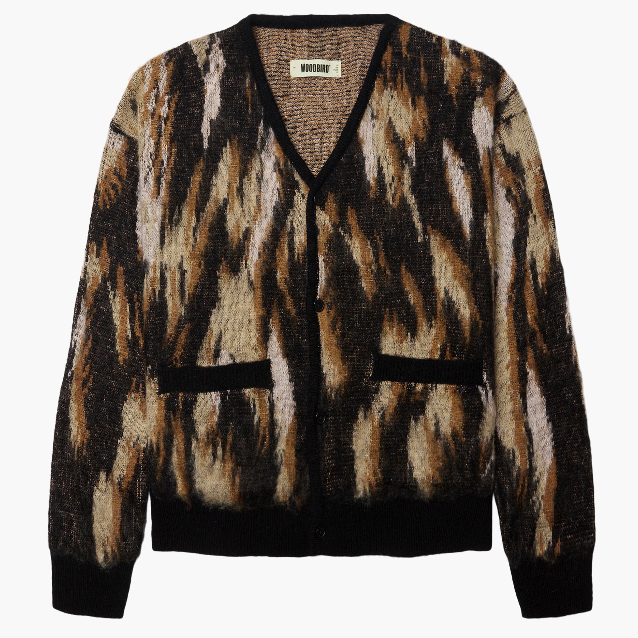 Woodbird WBOni Multi Cardigan - Sand Black