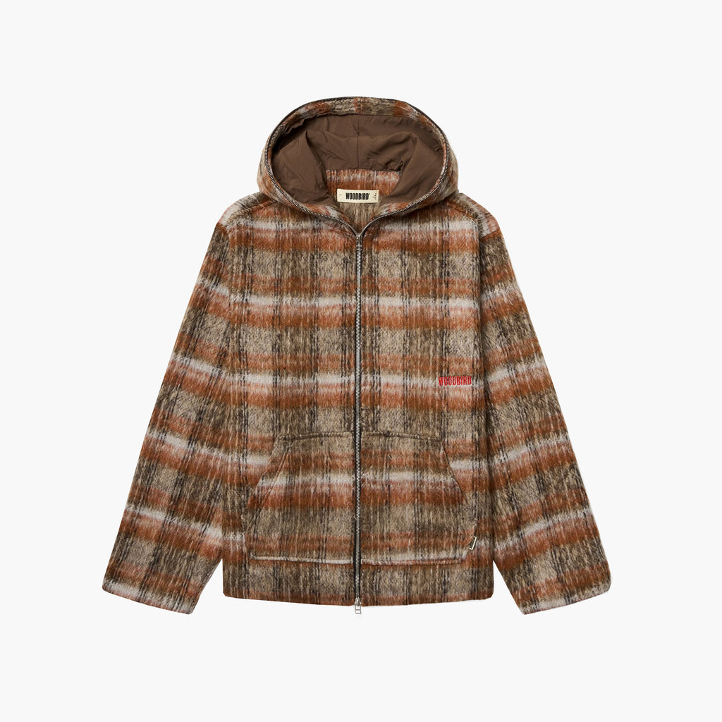 Woodbird WBSheng Zip Hoodie Jacket - Burnt Red / Sand