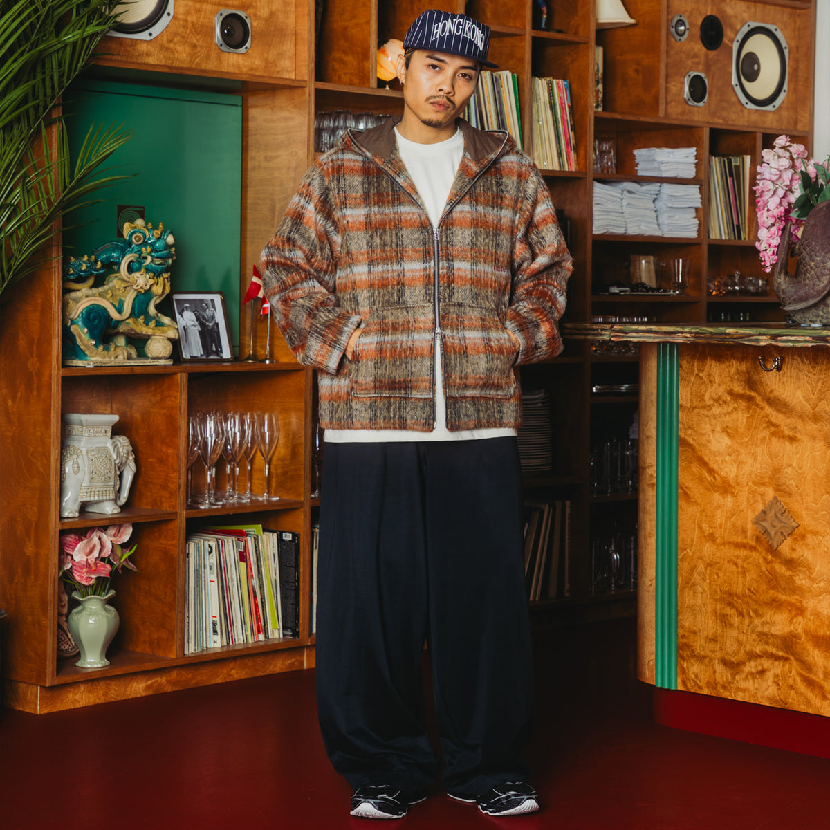 Woodbird WBSheng Zip Hoodie Jacket - Burnt Red / Sand
