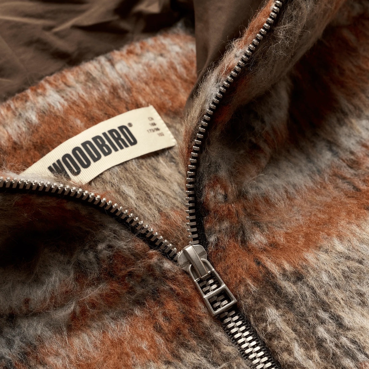 Woodbird WBSheng Zip Hoodie Jacket - Burnt Red / Sand