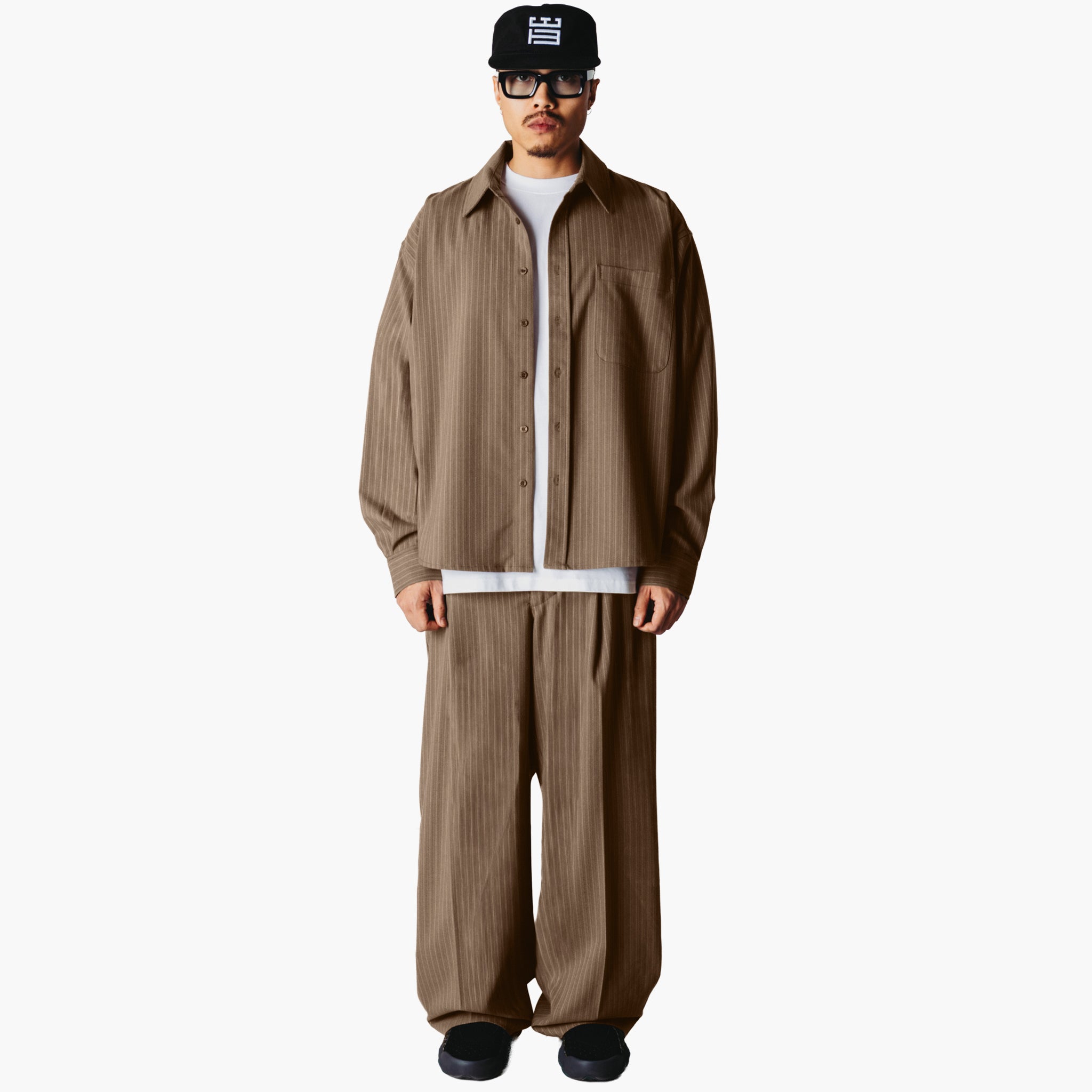Woodbird WBXing HB Stripe Shirt - Dark Olive