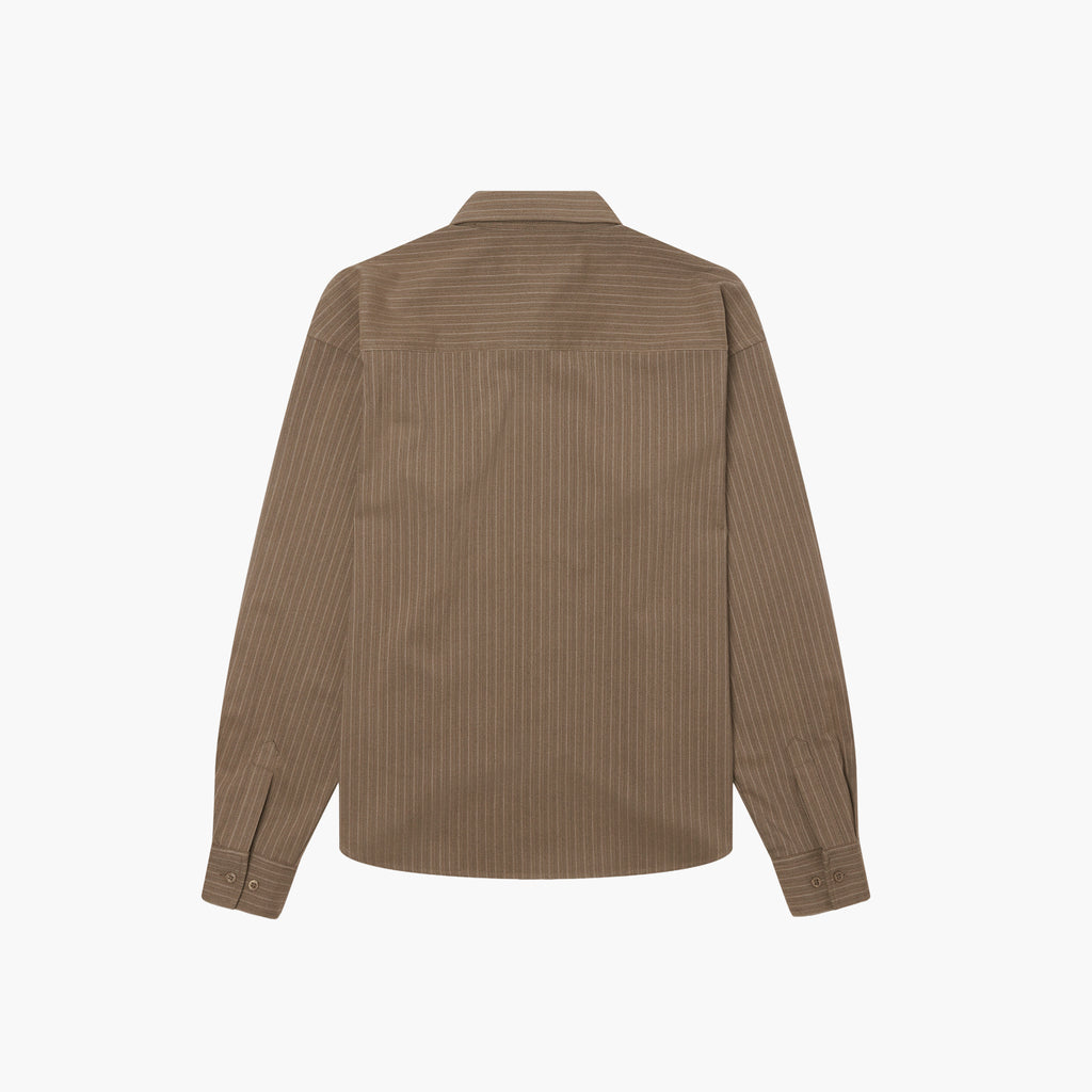 Woodbird WBXing HB Stripe Shirt - Dark Olive