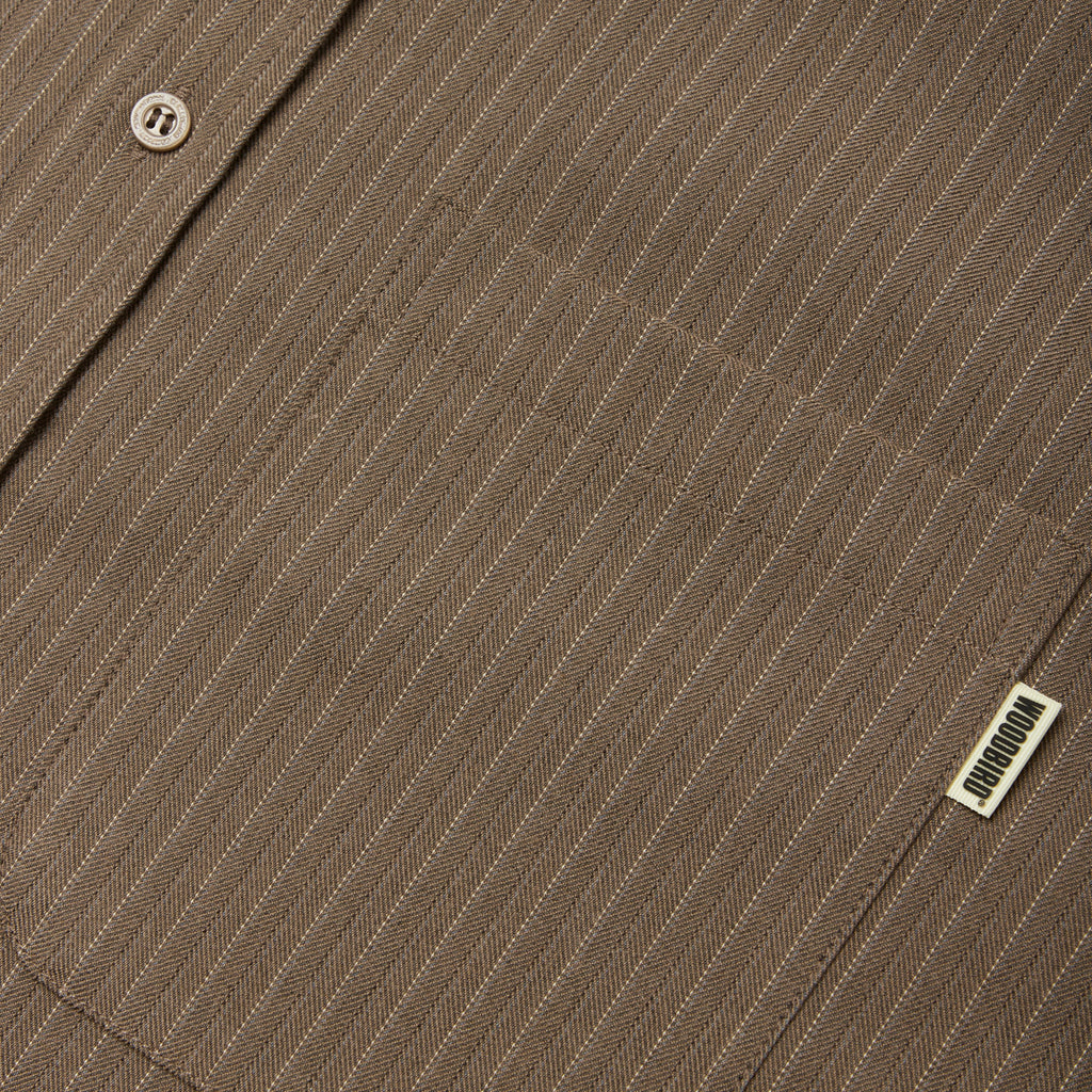 Woodbird WBXing HB Stripe Shirt - Dark Olive
