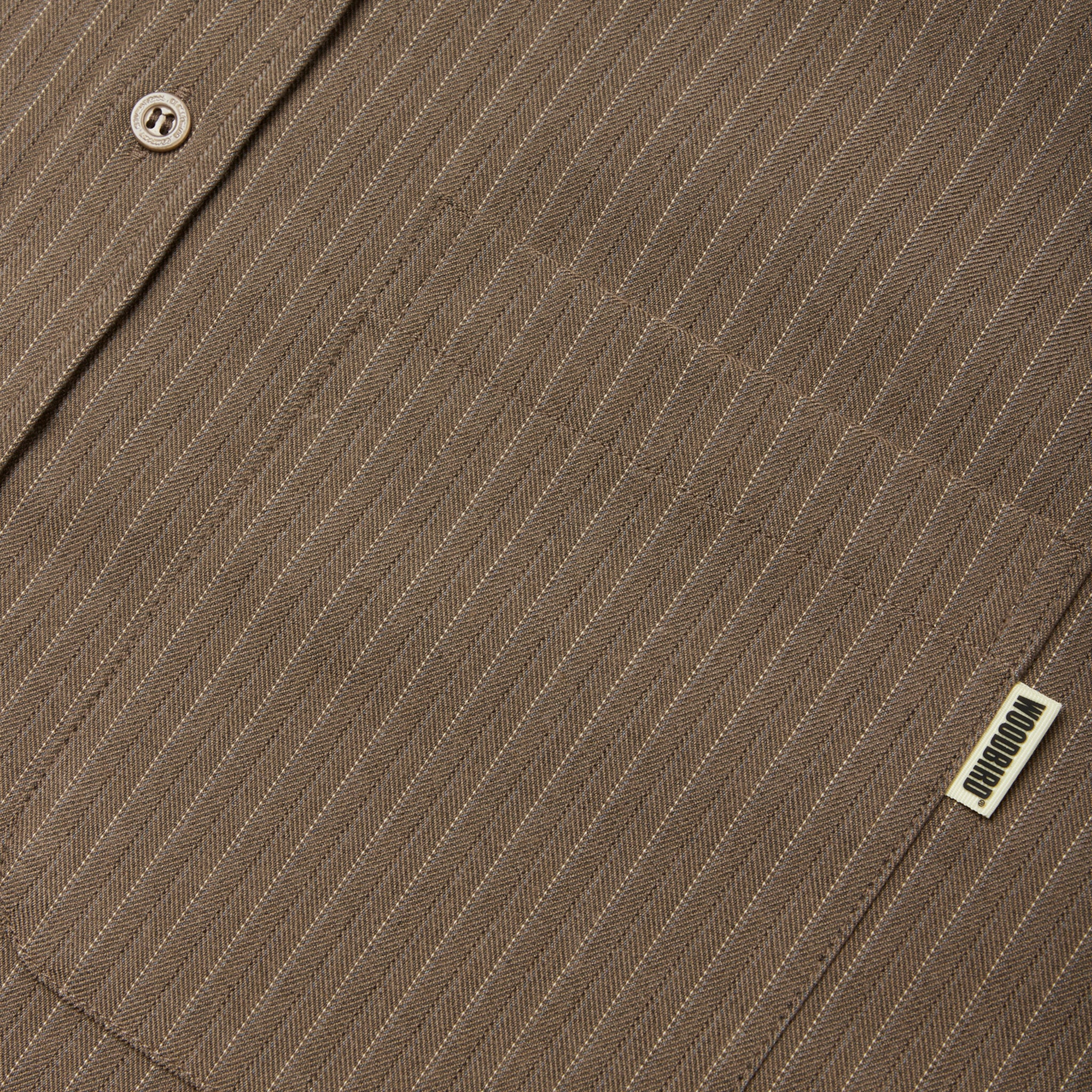 Woodbird WBXing HB Stripe Shirt - Dark Olive