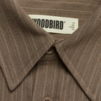Woodbird WBXing HB Stripe Shirt - Dark Olive