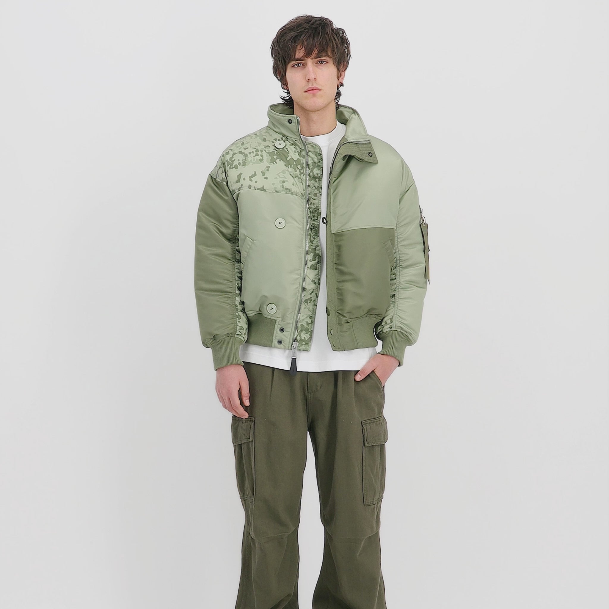 Alpha Industries N-2B Colorblock MOD Bomber - Forest Camo